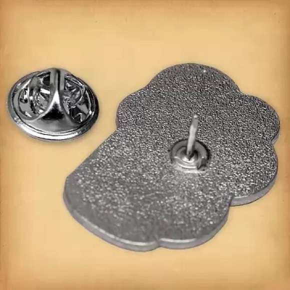 Goth Ghost Horror Coffee Mug Cup “Black Like My Soul” Metal Enamel Pin Brooch - Picture 2 of 11